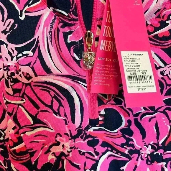 Lilly Pulitzer UPF 50+ Larissa Half-Zip Top Sz XXS - Picture 7 of 7